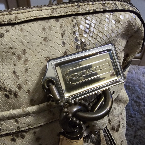 Coach Limited Edition Leather Embossed Python Satchel Bag